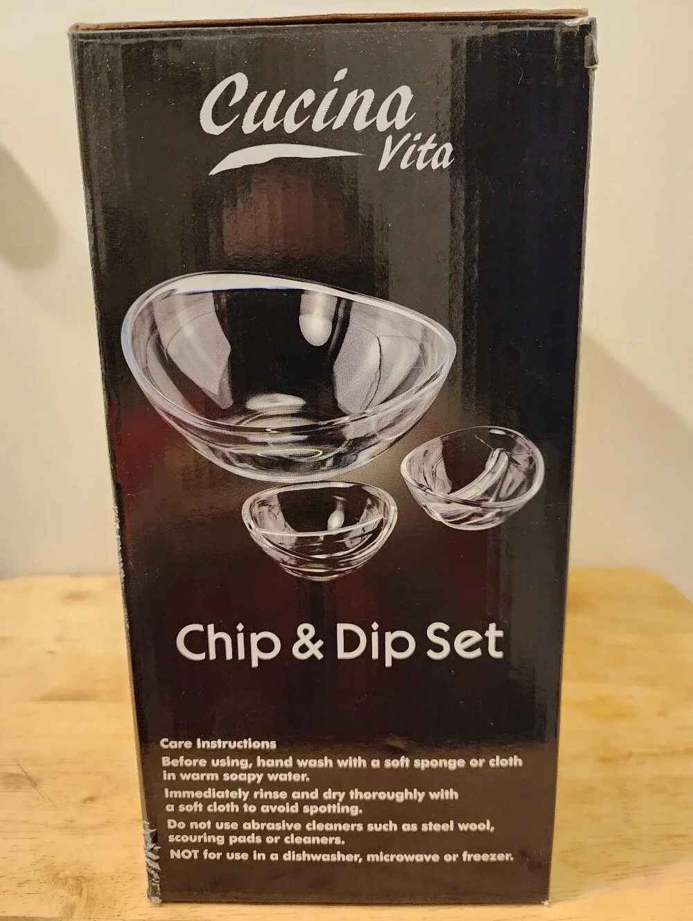 Cucina Vita Clear Glass Chip & Dip Set - Clear